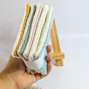 Lingettes lavables nid d'abeille multi couleur