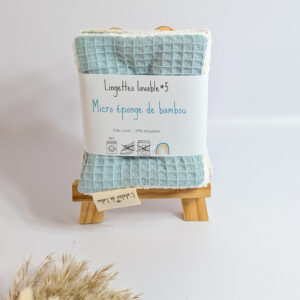 Lingettes lavables nid d'abeille bleue
