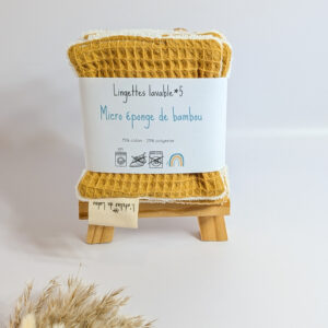 Lingettes lavables nid d'abeille ocre