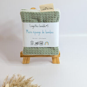 Lingettes lavables nid d'abeille Vert