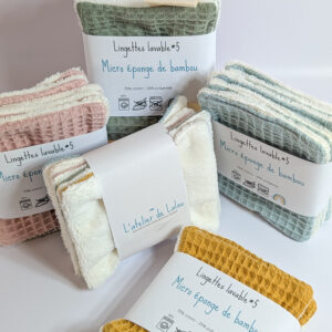 Lingettes lavables nid d'abeille - coloris au choix