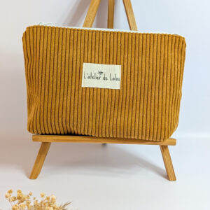 Trousse de toilette Velours côtelé ocre