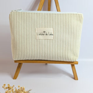 Trousse de toilette Velours côtelé Ecru