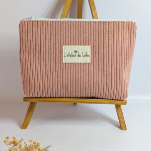 Trousse de toilette Velours côtelé Vieux rose