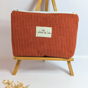 Trousse de toilette Velours côtelé terracotta