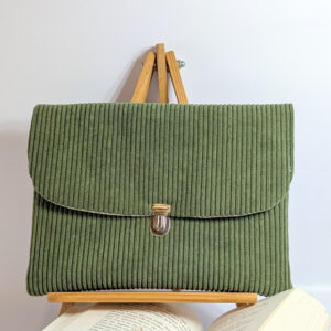 Pochette à livre velours vert