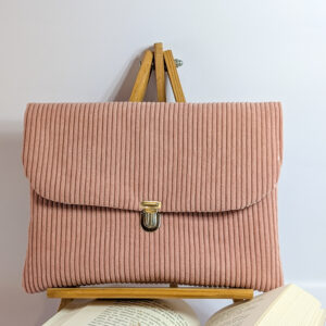 Pochette à livre velours vieux rose