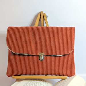 Pochette à livre velours terracotta