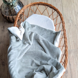 Plaid bébé velours côtelé vert sauge