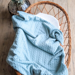 Couverture jersey torsadé eucalyptus