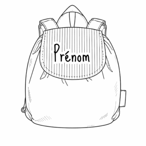 Sac à dos enfant personnalisé avec prénom brodé sur rabat